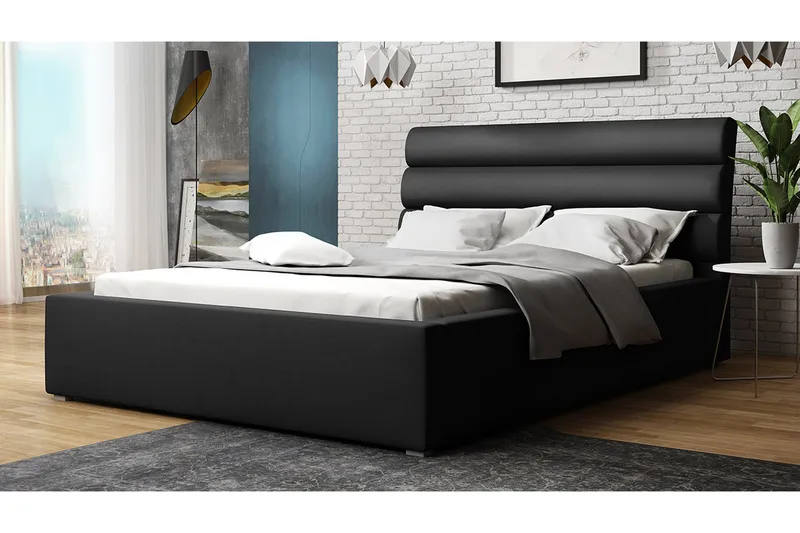 Adrianah Säng 200x200 cm - Svart - Möbler - Sovrum - Sängram & sängstomme