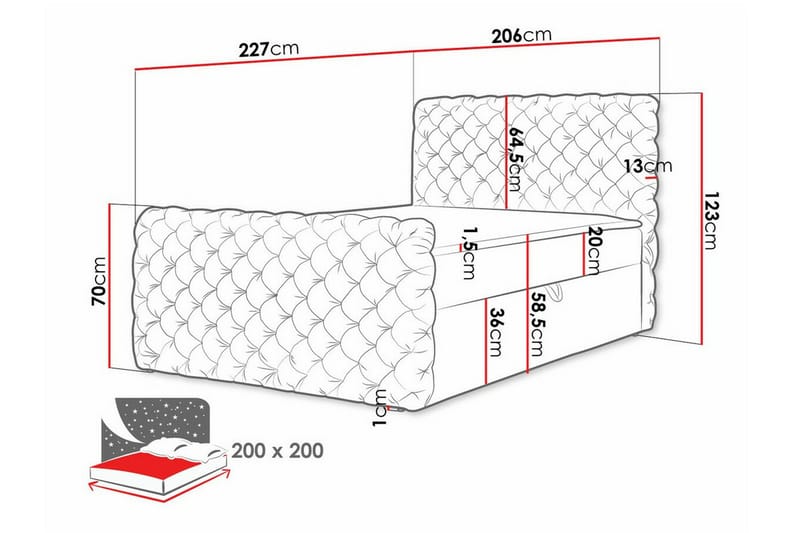 Almancil Sängram 200x200 cm Brun - Möbler - Sovrum - Sängram & sängstomme