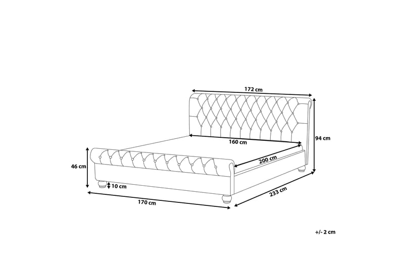 AVALLON Dubbelsäng 160|200 cm - Sängram & sängstomme