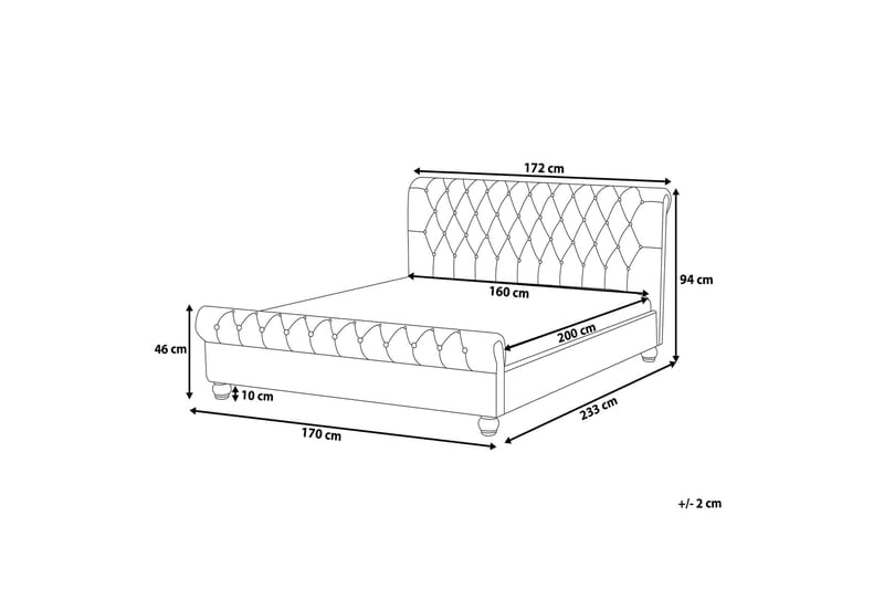 AVALLON Dubbelsäng 160|200 cm - Sängram & sängstomme