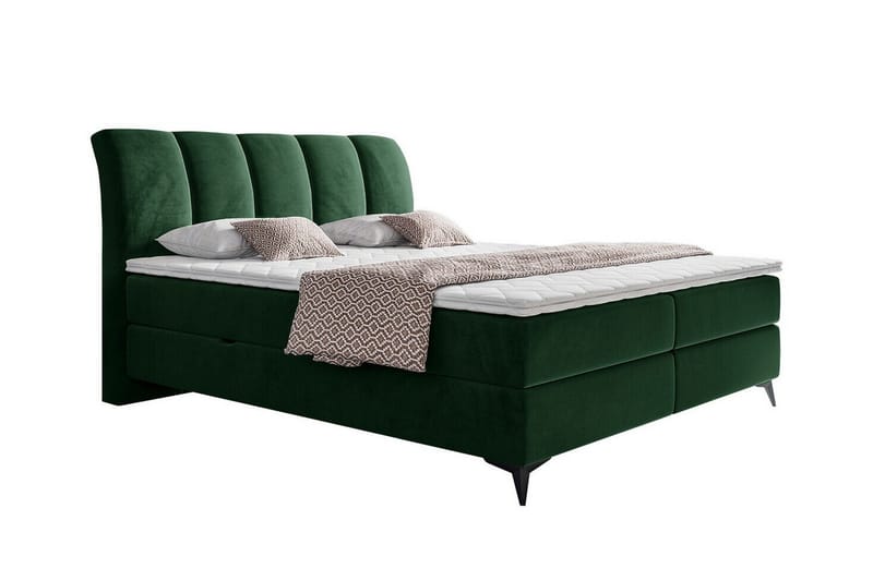 Aviemore Komplett Sängpaket med Förvaring 180x200 cm med Sänggavel + Bäddmadrass - Grön - Möbler - Sovrum - Sängram & sängstomme
