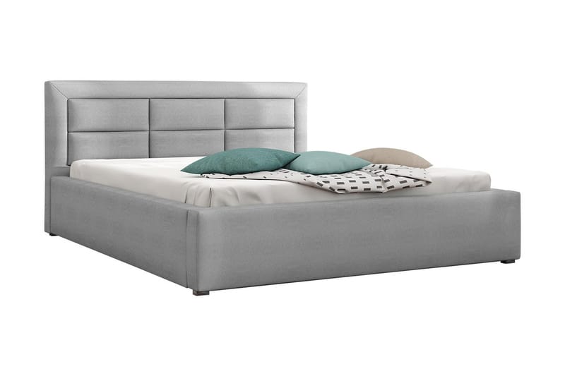 Axlunda Säng 200x200 cm Metallram, Ljusgrå