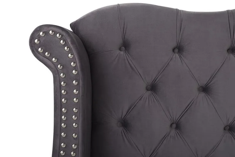 Ayette Dubbelsäng 160x200 cm - Grå/Sammet - Möbler - Sovrum - Sängram & sängstomme