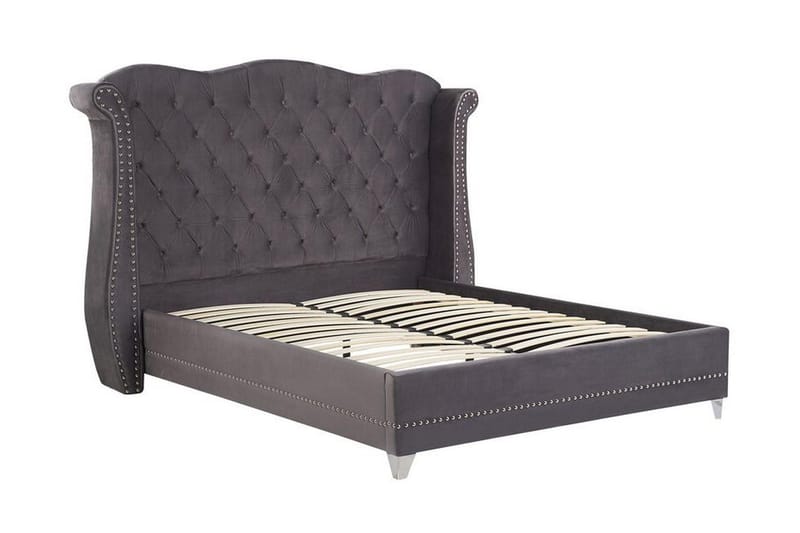 Ayette Dubbelsäng 160x200 cm - Grå/Sammet - Möbler - Sovrum - Sängram & sängstomme