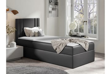 Betvallen Komplett Sängpaket med Förvaring 90x200 cm med Sänggavel + Bäddmadrass - Mörkgrå - Möbler - Sovrum - Sängram & sängstomme