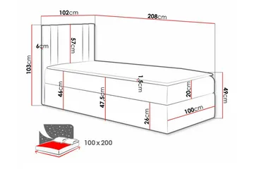Betvallen Sängram 100x200 cm - Möbler - Sovrum - Sängram & sängstomme