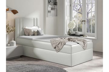 Betvallen Sängram med Förvaring 90x200 cm i Konstläder med Sänggavel - Vit - Möbler - Sovrum - Sängram & sängstomme