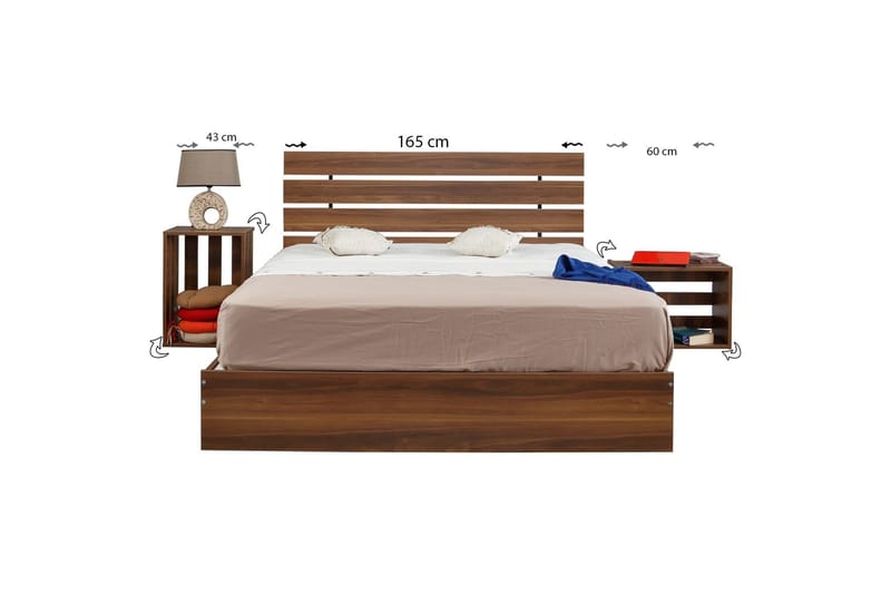 Bielany Sängram 165x205 cm - Mörkbrun - Möbler - Sovrum - Sängram & sängstomme