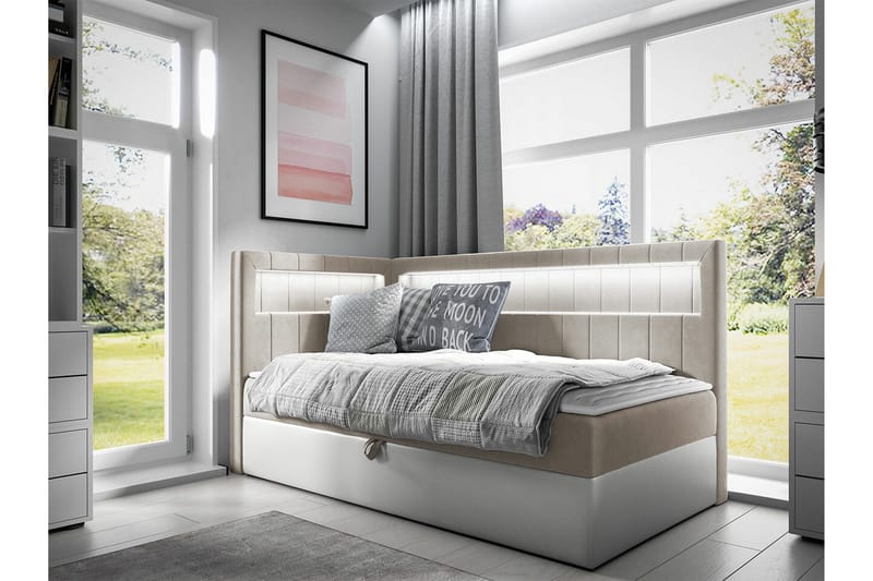 Boisdale Sängram 100x200 cm Beige/Trä - Möbler - Sovrum - Sängram & sängstomme