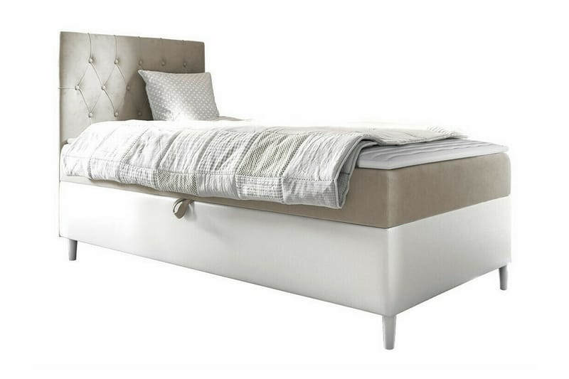 Boisdale Sängram 100x200 cm Beige/Vit - Möbler - Sovrum - Sängram & sängstomme