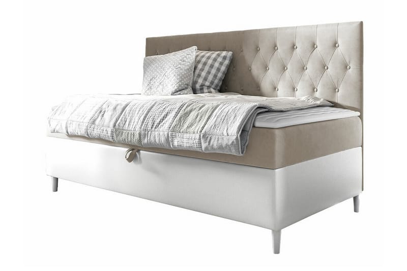 Boisdale Sängram 100x200 cm Beige/Vit - Möbler - Sovrum - Sängram & sängstomme
