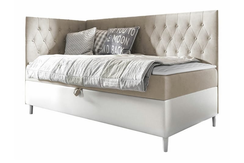 Boisdale Sängram 100x200 cm Beige/Vit - Möbler - Sovrum - Sängram & sängstomme