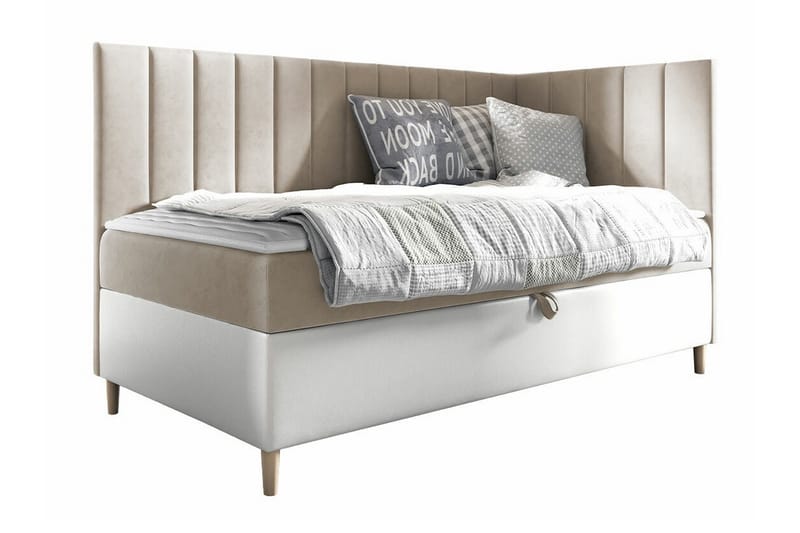 Boisdale Sängram 100x200 cm Beige/Vit - Möbler - Sovrum - Sängram & sängstomme