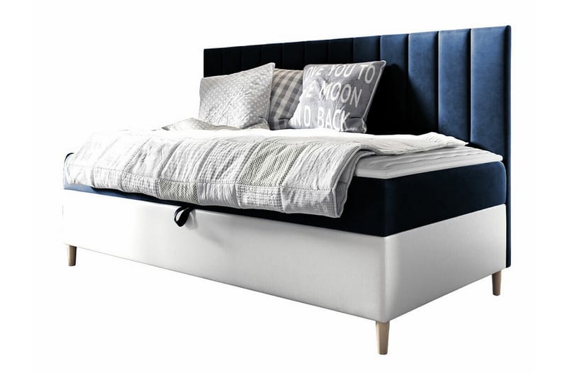 Boisdale Sängram 100x200 cm Blå/Vit - Möbler - Sovrum - Sängram & s�ängstomme