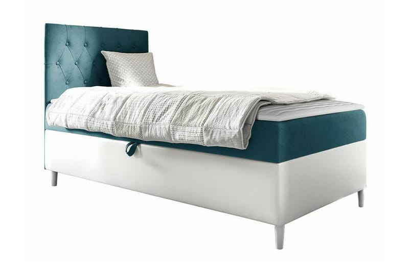 Boisdale Sängram 100x200 cm Blå/Vit - Möbler - Sovrum - Sängram & sängstomme