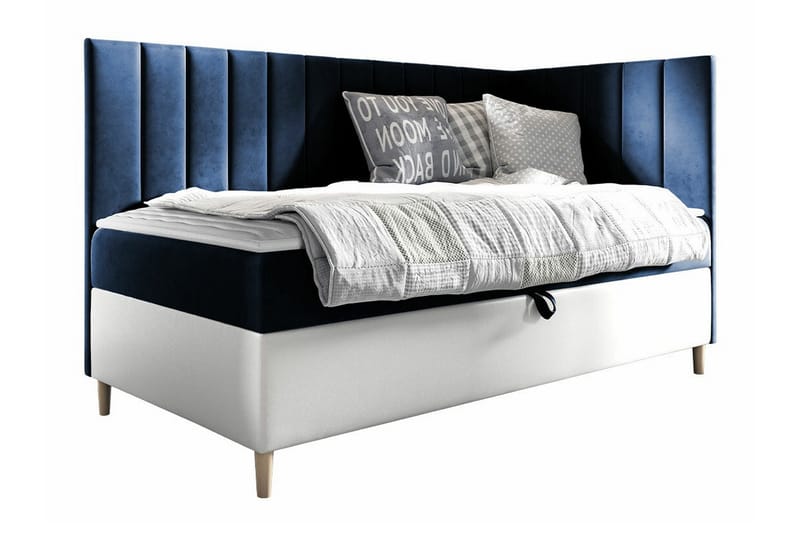 Boisdale Sängram 100x200 cm Blå/Vit - Möbler - Sovrum - Sängram & sängstomme