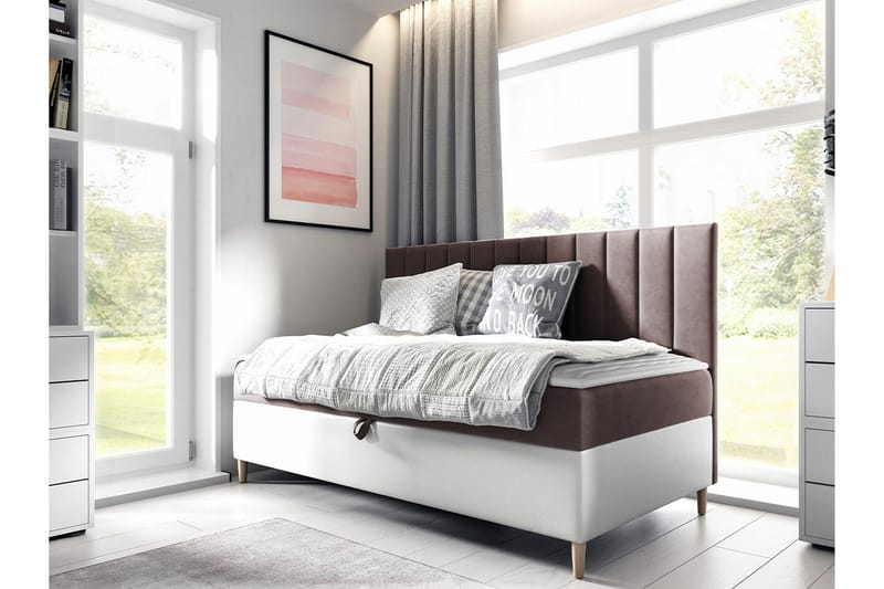 Boisdale Sängram 100x200 cm Brun/Vit - Möbler - Sovrum - Sängram & sängstomme