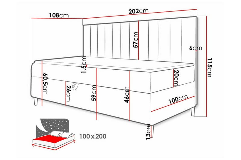 Boisdale Sängram 100x200 cm Brun/Vit - Möbler - Sovrum - Sängram & sängstomme
