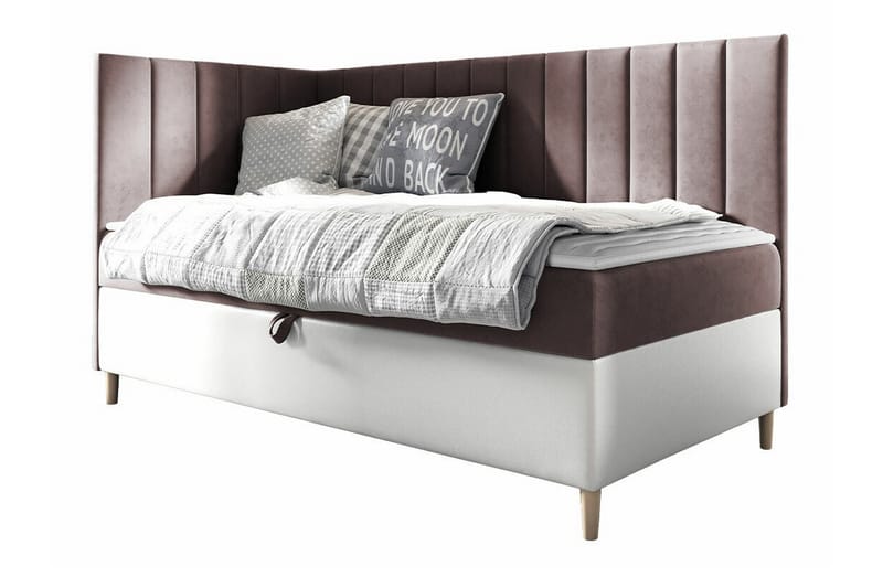 Boisdale Sängram 100x200 cm Brun/Vit - Möbler - Sovrum - Sängram & sängstomme