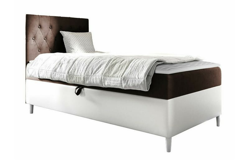 Boisdale Sängram 100x200 cm Brun/Vit - Möbler - Sovrum - Sängram & sängstomme