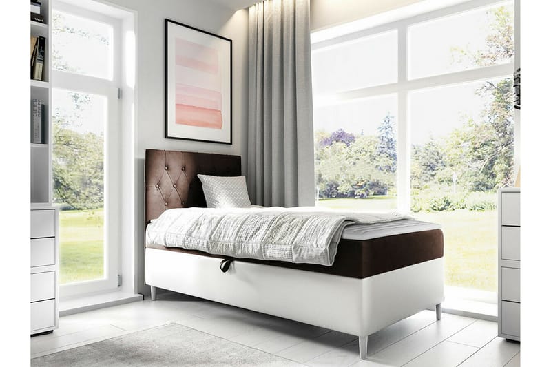 Boisdale Sängram 100x200 cm Brun/Vit - Möbler - Sovrum - Sängram & sängstomme