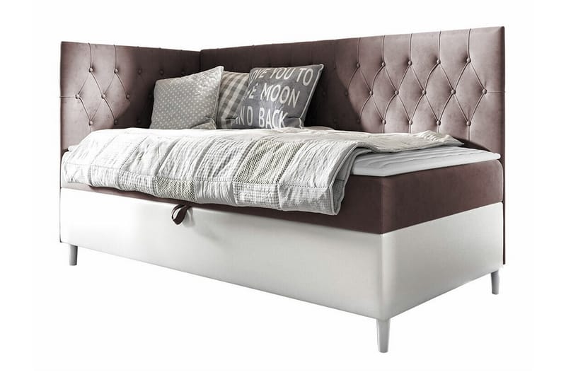 Boisdale Sängram 100x200 cm Brun/Vit - Möbler - Sovrum - Sängram & sängstomme