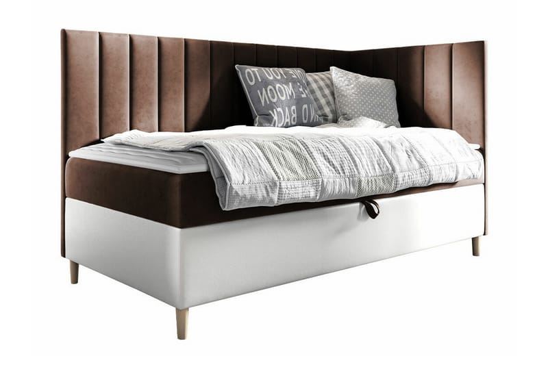 Boisdale Sängram 100x200 cm Brun/Vit - Möbler - Sovrum - Sängram & sängstomme