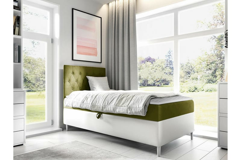 Boisdale Sängram 100x200 cm Grön/Vit - Möbler - Sovrum - Sängram & sängstomme