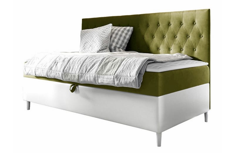 Boisdale Sängram 100x200 cm Grön/Vit - Möbler - Sovrum - Sängram & sängstomme