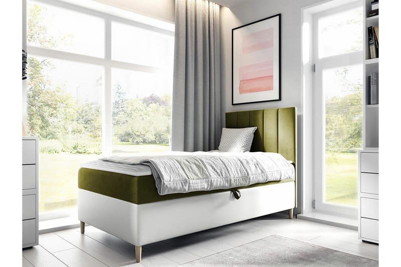 Boisdale Sängram 100x200 cm Grön/Vit - Möbler - Sovrum - Sängram & sängstomme