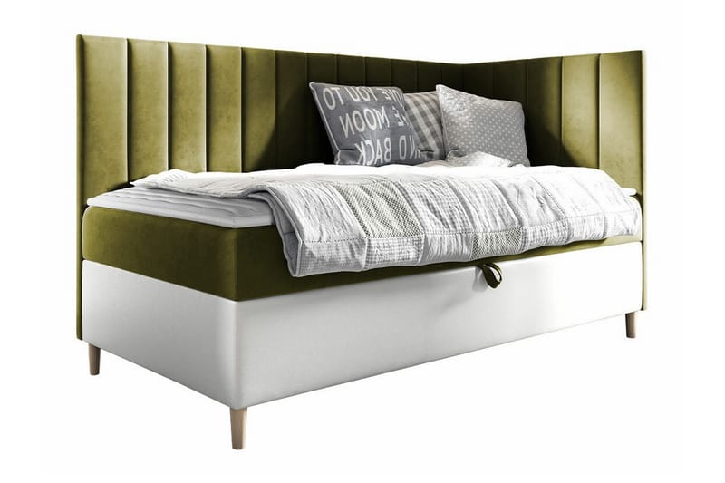 Boisdale Sängram 100x200 cm Grön/Vit - Möbler - Sovrum - Sängram & sängstomme