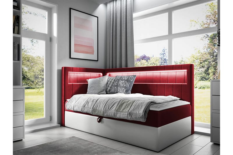 Boisdale Sängram 100x200 cm Röd/Vit - Möbler - Sovrum - Sängram & sängstomme