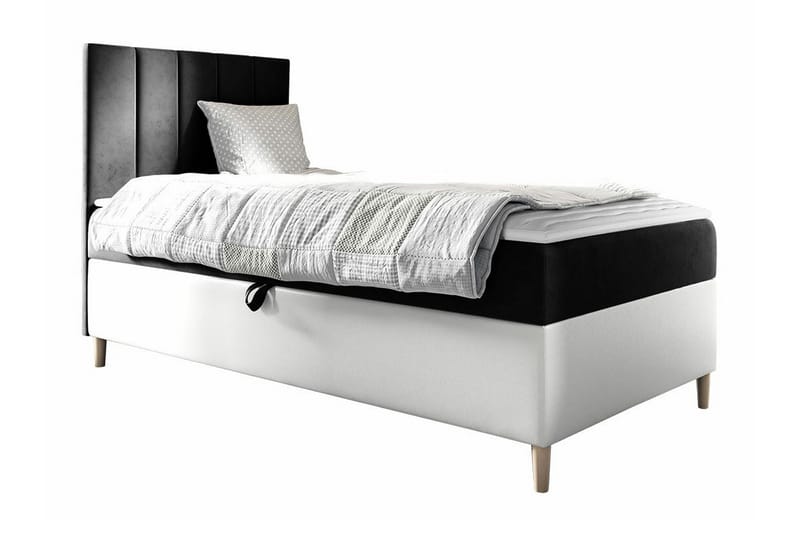 Boisdale Sängram 100x200 cm Svart/Vit - Möbler - Sovrum - Sängram & sängstomme