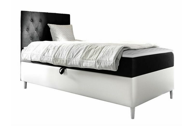 Boisdale Sängram 100x200 cm Svart/Vit - Möbler - Sovrum - Sängram & sängstomme