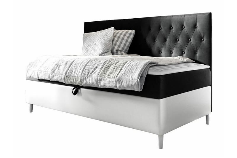 Boisdale Sängram 100x200 cm Svart/Vit - Möbler - Sovrum - Sängram & sängstomme