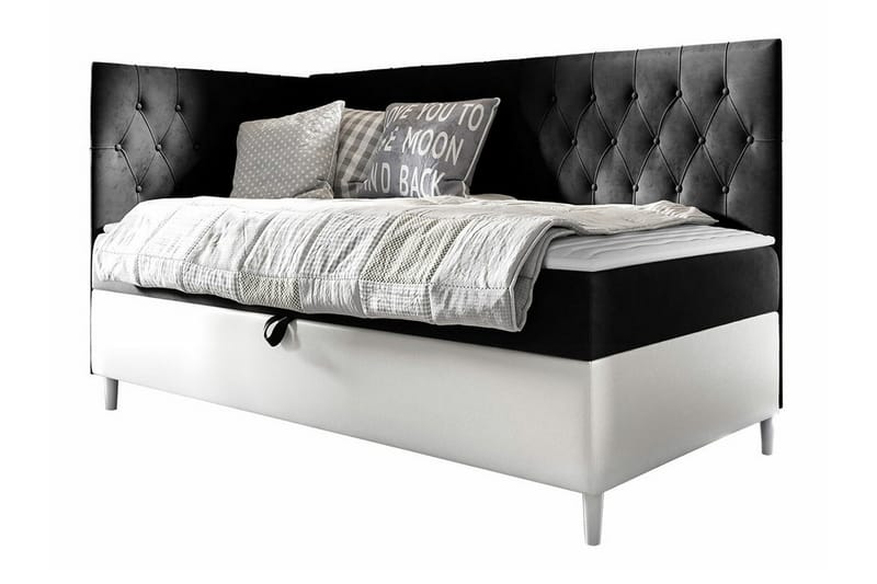 Boisdale Sängram 100x200 cm Svart/Vit - Möbler - Sovrum - Sängram & sängstomme