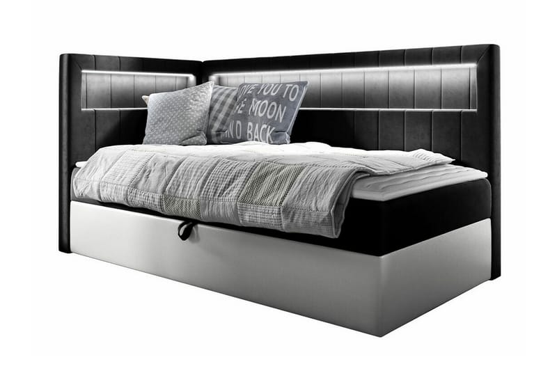 Boisdale Sängram 100x200 cm Svartvit - Möbler - Sovrum - Sängram & sängstomme