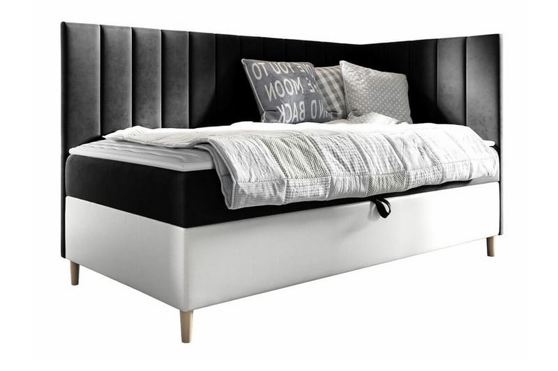 Boisdale Sängram 100x200 cm Svart/Vit - Möbler - Sovrum - Sängram & sängstomme