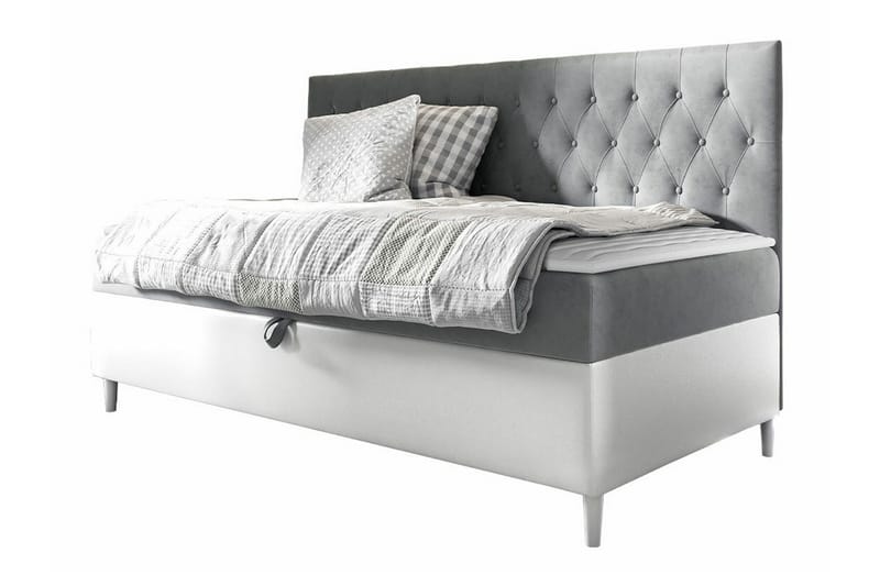 Boisdale Sängram 100x200 cm Vit/Grå - Möbler - Sovrum - Sängram & sängstomme