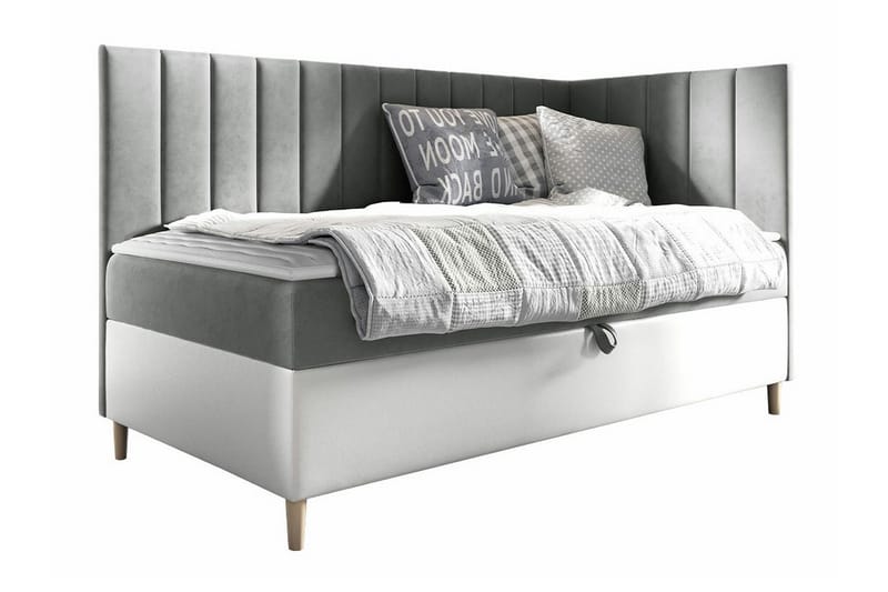 Boisdale Sängram 100x200 cm Vit/Grå - Möbler - Sovrum - Sängram & sängstomme