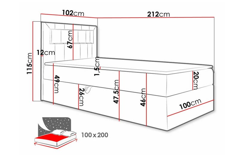 Boisdale Sängram 100x200 cm - Möbler - Sovrum - Sängram & sängstomme
