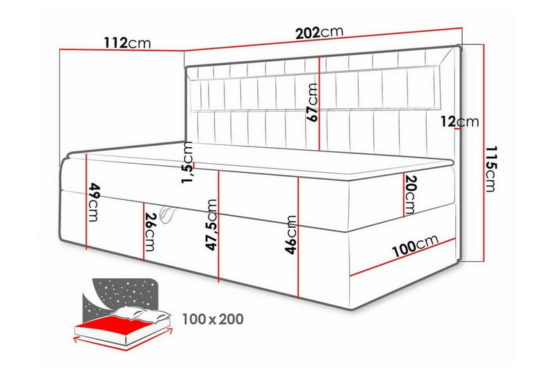 Boisdale Sängram 100x200 cm - Möbler - Sovrum - Sängram & sängstomme
