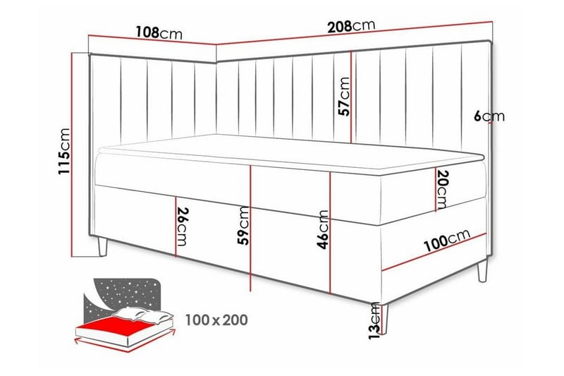 Boisdale Sängram 100x200 cm - Möbler - Sovrum - Sängram & sängstomme