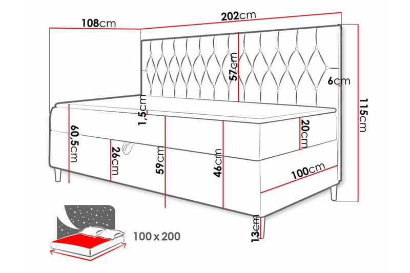 Boisdale Sängram 100x200 cm - Möbler - Sovrum - Sängram & sängstomme