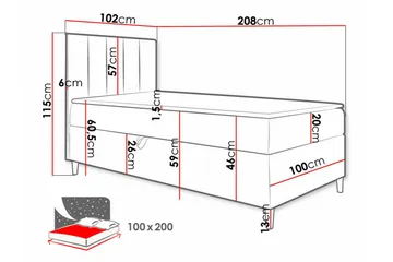 Boisdale Sängram 100x200 cm - Möbler - Sovrum - Sängram & sängstomme