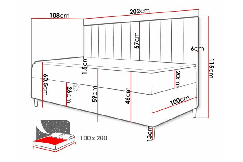 Boisdale Sängram 100x200 cm - Möbler - Sovrum - Sängram & sängstomme