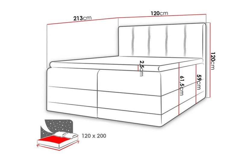 Boisdale Sängram 120x200 cm Ljusgrå - Möbler - Sovrum - Sängram & sängstomme