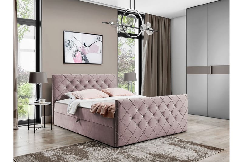 Boisdale Sängram 120x200 cm Ljusrosa - Möbler - Sovrum - Sängram & sängstomme