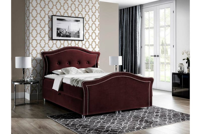 Boisdale Sängram 120x200 cm Mörkröd - Möbler - Sovrum - Sängram & sängstomme
