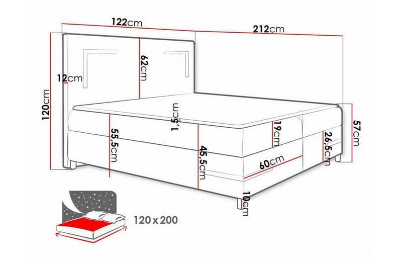 Boisdale Sängram 120x200 cm - Möbler - Sovrum - Sängram & sängstomme